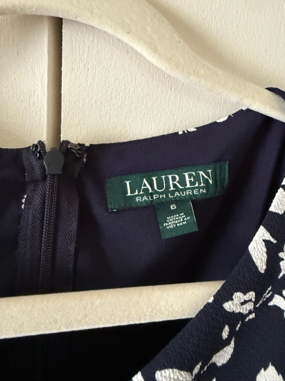 NWT Lauren Ralph Lauren Sleeveless Navy & White Floral Midi Maxi Dress Sundress - Picture 7 of 10
